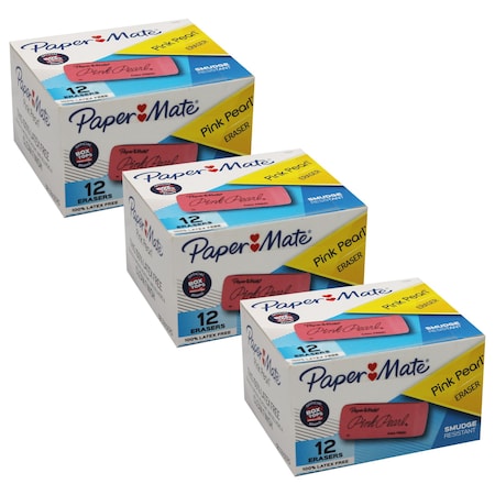 Paper Mate Pink Pearl Eraser, Large, 36PK 70521